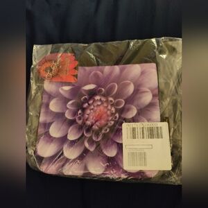 Vibrant Purple Dahlia Accent Pillow